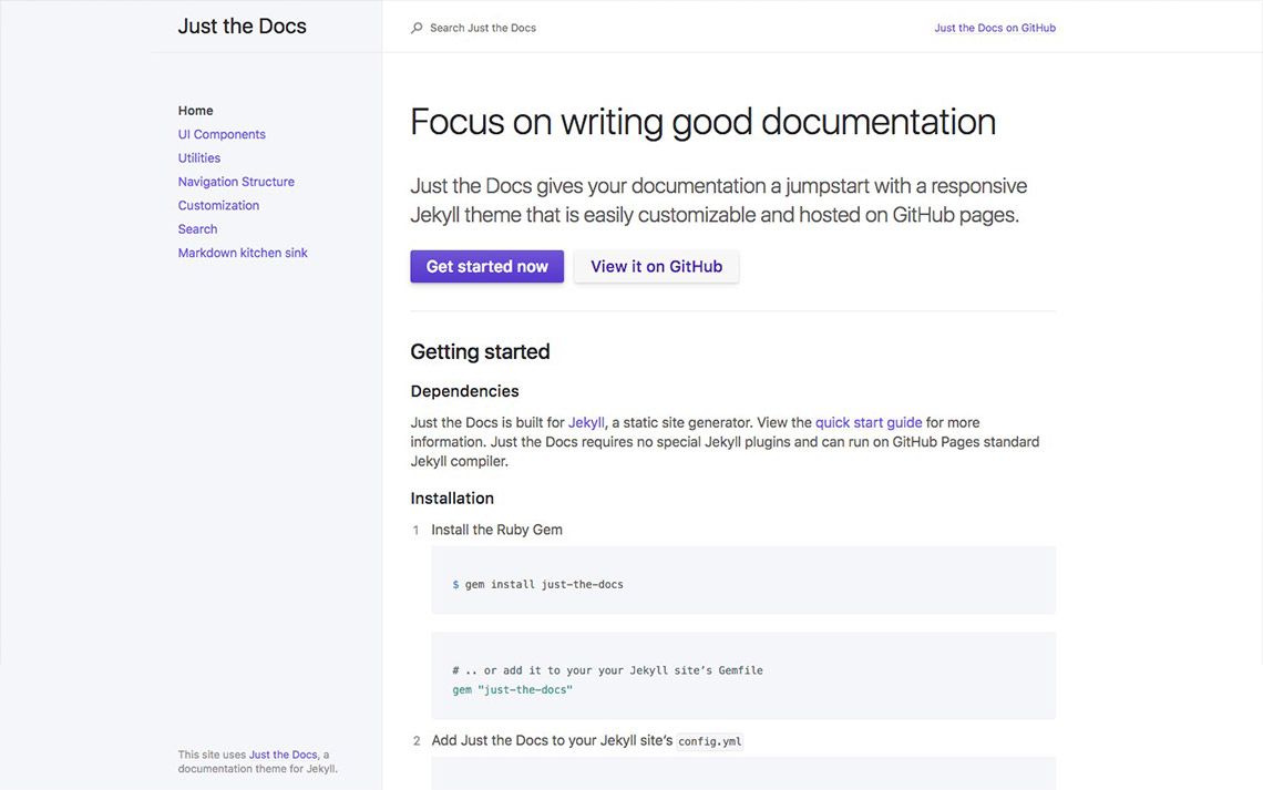 Just the Docs Jekyll theme